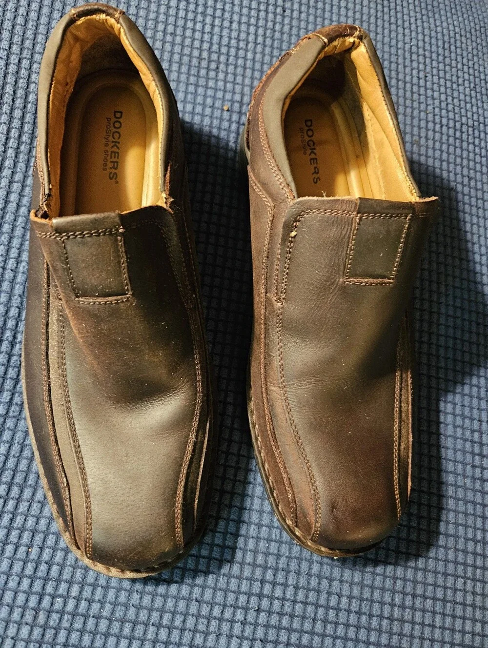 DOCKERS AGENT MENS SIZE 11 LEATHER SLIPON LOAFERS SHOES Brown